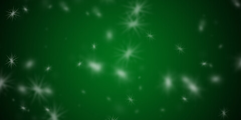 Canvas Print - Abstract green background with flying stars