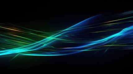 Canvas Print - abstract motion light wave background template. Generative Ai