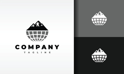 Wall Mural - world mountain logo