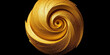 Goldene Spirale aus Stein als Hintergrund Motiv, ai generativ