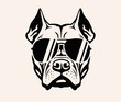 © martstudio - Pitbull dog head. Bulldog. Cool Pit bull Black Sunglases. Dude.