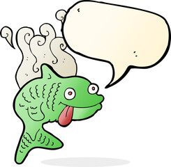  cartoon smelly fish with speech bubble