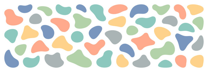 abstract blotch shape set. liquid elements on white. fluid forms banner. vector illustration