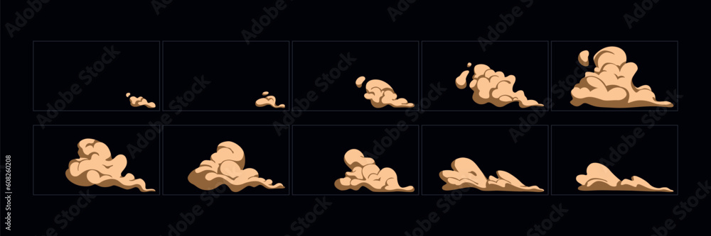 Exploding Vapes Animation Smoke explosion animation. 2d cartoon smoke animated sprite sheet ...