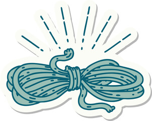 sticker of a tattoo style wound rope