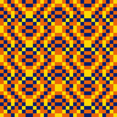 Wall Mural - blue, yellow, orange, lattice-contiguous checkered background