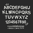 modern woodcut style alphabet letters. vector