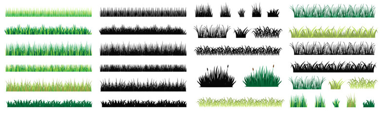 vector green grass: natural, organic, bio, eco label and shape for background. set icon