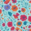 © Phoenix - Floral Bliss - Digital Pattern Design - AI Genarated