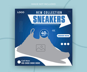 Wall Mural - Exclusive sneakers shoes collection for online social media post or web banner ads template