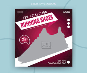 Wall Mural - Exclusive sneakers shoes collection for online social media post or web banner ads template