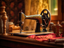 Vintage Retro Sewing Machine Old Style