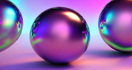 Holographic Sphere on a Colorful Background 