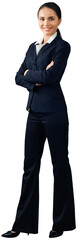 Sticker - Friendly Businesswoman Standing with Arms Folded - Isolated