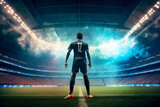 Fototapeta  - soccer player on the stadium - AI generative