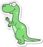 Fototapeta Dinusie - sticker of a cartoon dinosaur