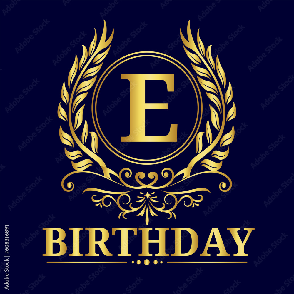 Letter E Alphabet, Golden Letter E Luxury Gold Alphabet Vector Design ...