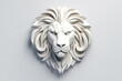 Lion Head on White Background