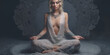 © Elena - Beautiful woman doing meditation. AI Generative