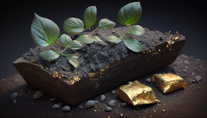Wall Mural - Growing Wealth: Symbolic Seedlings Reflecting Financial Growth and Success - ai generated Generative AI