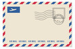 Air mail envelope template. Decorative paper letter