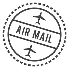 Wall Mural - Air mail label. Round postal mark template