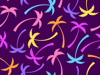 Wall Mural - colorful palm trees seamless pattern. summer time, wallpaper with tropical palm trees pattern. desig