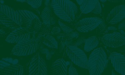 Sticker - Leaf pattern on dark green background. Vector illustration. EPS 10