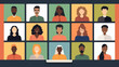 © matt - Business team video call virtual meeting zoom flat vector