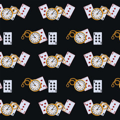 Seamless pattern in the style of Alice in Wonderland