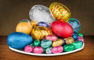 Canvas Print - Colorful tasty sweet Candy on desk