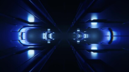 Wall Mural - looping abstract animation with blue lights