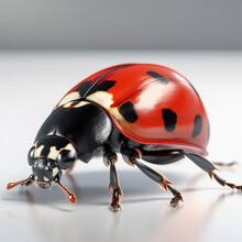 Ai Generated Illustration Ladybug On White Isolated Background