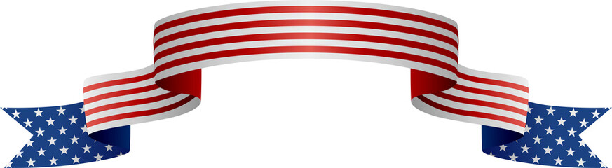 Wall Mural - USA insignia ribbon in PNG file