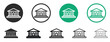 City hall building icon set. Community town hall thin line icon set. Government embassy or parliament vector pictogram. Mayor house symbol.