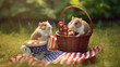 American flag day, A squirel eating food, Generative ai