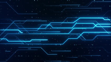 Digital Data moving on Circuit Board and CPU loop backgrounds. Computer Processing and organizing data. Abstract high tech Artificial intelligence (AI), data mining, modern computer technology surface