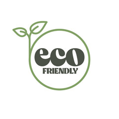 Wall Mural - Eco friendly badge. Healthy natural label logo design. Organic product packaging design.