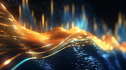 Canvas Print - abstract futuristic background with glowing neon lines. generative ai