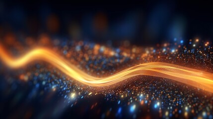 Canvas Print - abstract futuristic background with glowing neon lines. generative ai