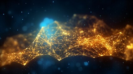 Canvas Print - abstract futuristic background with glowing neon lines. generative ai