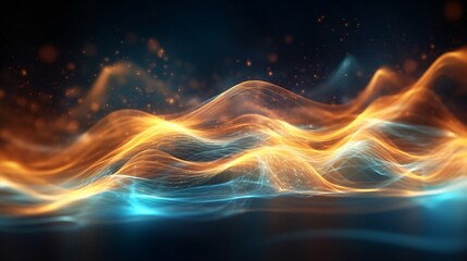 Canvas Print - abstract futuristic background with glowing neon lines. generative ai