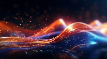Canvas Print - abstract futuristic background with glowing neon lines. generative ai