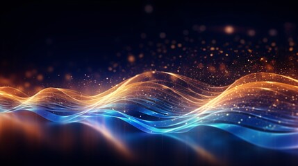 Canvas Print - abstract futuristic background with glowing neon lines. generative ai