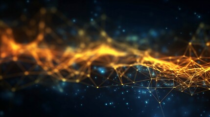 Canvas Print - abstract futuristic background with glowing neon lines. generative ai