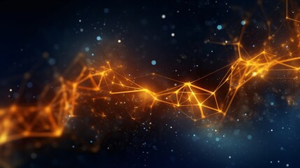 Wall Mural - Abstract futuristic background with glowing neon lines. Generative ai