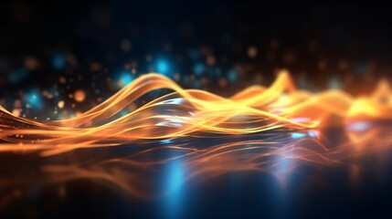 Canvas Print - abstract futuristic background with glowing neon lines. generative ai