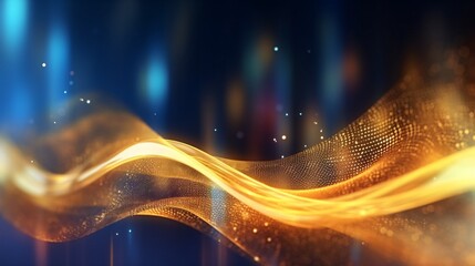 Wall Mural - Abstract futuristic background with glowing neon lines. Generative ai