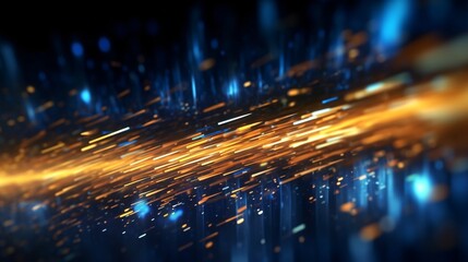 Canvas Print - abstract futuristic background with glowing neon lines. generative ai
