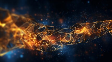 Canvas Print - abstract futuristic background with glowing neon lines. generative ai